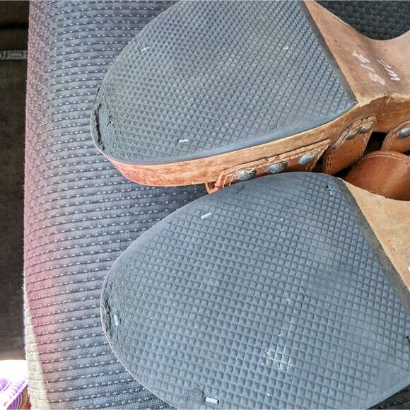 Chunky Wedge Heel Y2K Candies Tan Hippie Punk Vintage Studded Size 7 - Picture 5 of 10